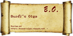 Buzás Olga névjegykártya